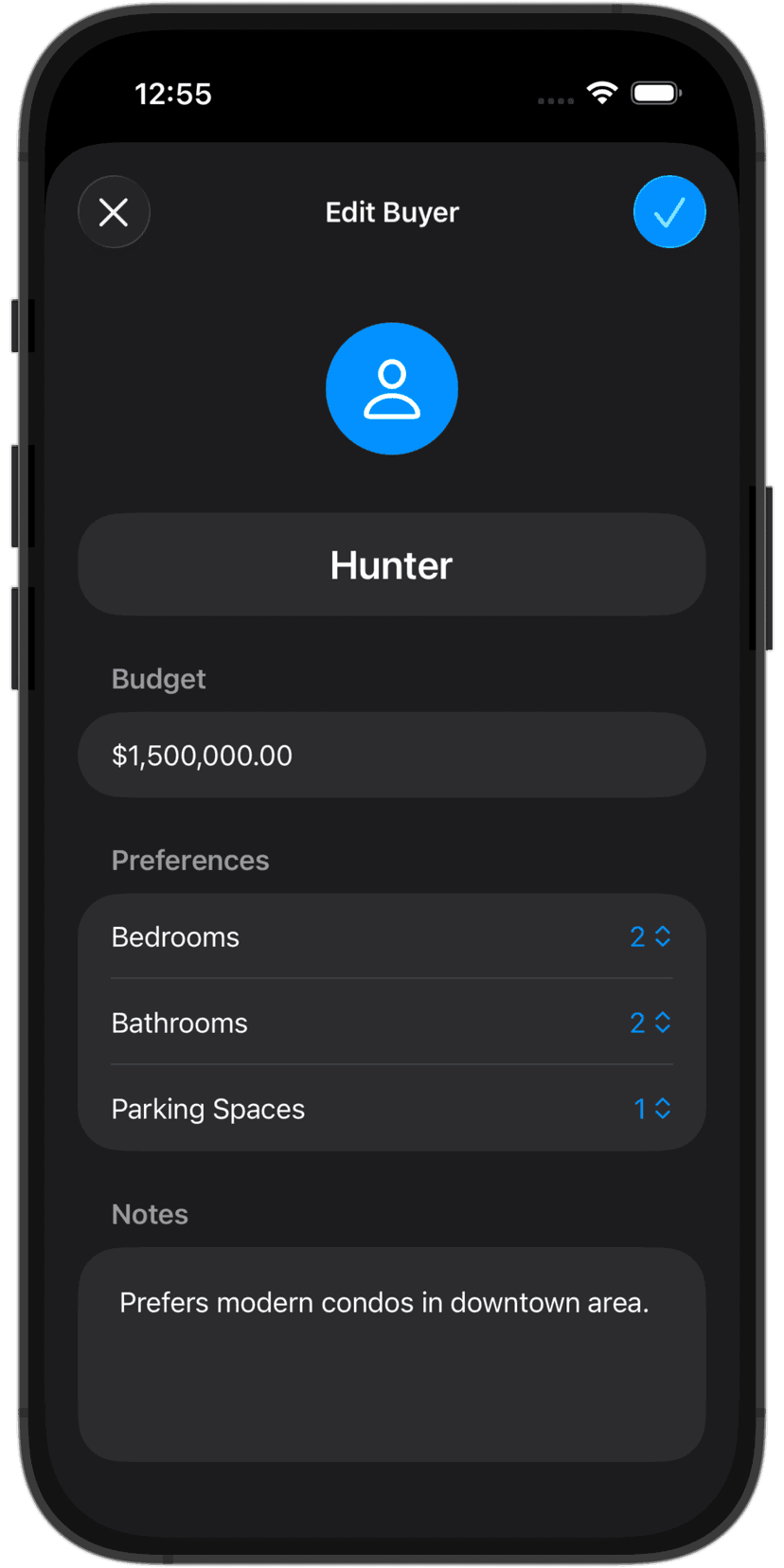 Start with Buyer Preferences Screenshot